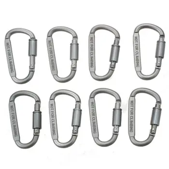 

8 PCS Aluminum D-Ring Locking durable Strong and Light Large Carabiner Clip Set for Outdoor Camping, Home, Fishing, Hiking,