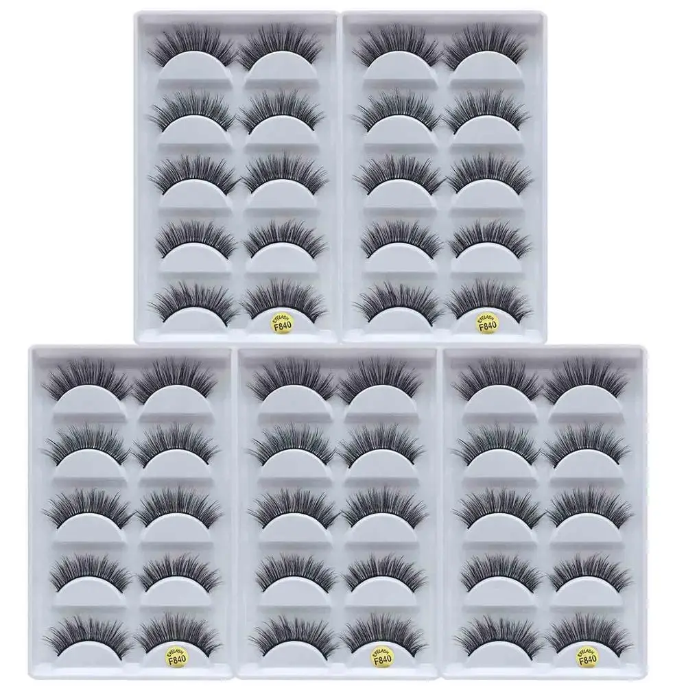 F840(25pairs) 25 пар 3D норковые ресницы оптом натуральные длинные накладные иммитация натуральных ресниц Макияж Поддельные Наращивание ресниц макияж инструменты для красоты - Цвет: F840(25pairs)