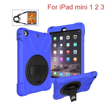 

Shockproof Kids Case for iPad mini 1 2 3 7.9 Tablet Heavy Duty Safe PC Silicon Stand Cover Funda with Hand Shoulder Strap+Gifts