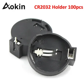 

Aokin CR2032 Battery Holder 100PCS CR2025 CR2032 3V Button Coin Cell Battery Socket Holder Case Mini Battery Storage Box Black