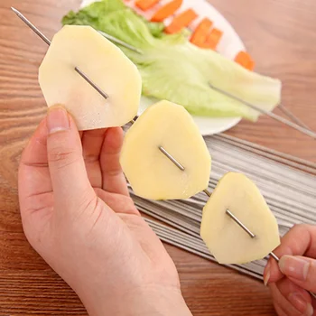

100Pcs Durable Skewers Stainless Steel Barbecue Stick Tools for Picnic Silver
