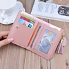 Women Wallet Patchwork Design Small Zipper Coin Purse Tassel Decoration Money Bag Simple Card Holder Contrast Color PU Leather 3