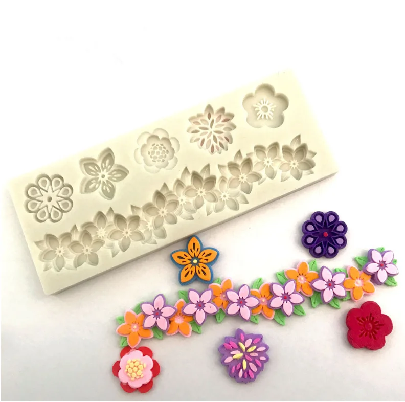 Flowers a variety of fondant silicone mold DIY cake circumference dry Pez soft candy | Дом и сад