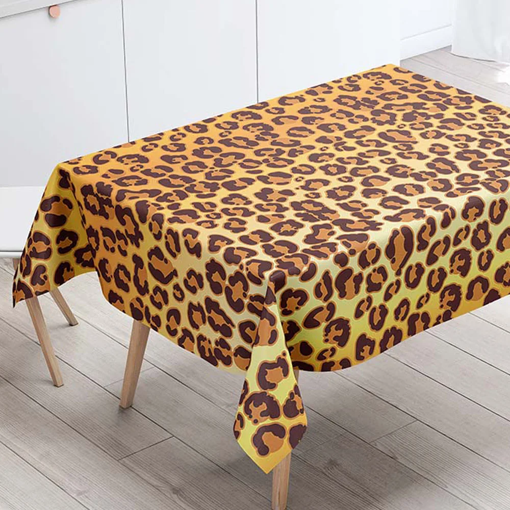 

Rectangular Tablecloths Decorative Table Cover 3D Printing Leopard Abstract Dining Table Cloth