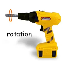 Вращающаяся электрическая дрель, игрушки для мальчиков, маленький ремесленник, моделирование строительной площадки, пластиковые игрушки инструменты, набор, развивающая игрушка