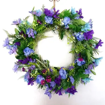 

DIY Artificial wreath handicraft Green Leaves For Window Wall Home Decoration Fake Floral Rattan Garland