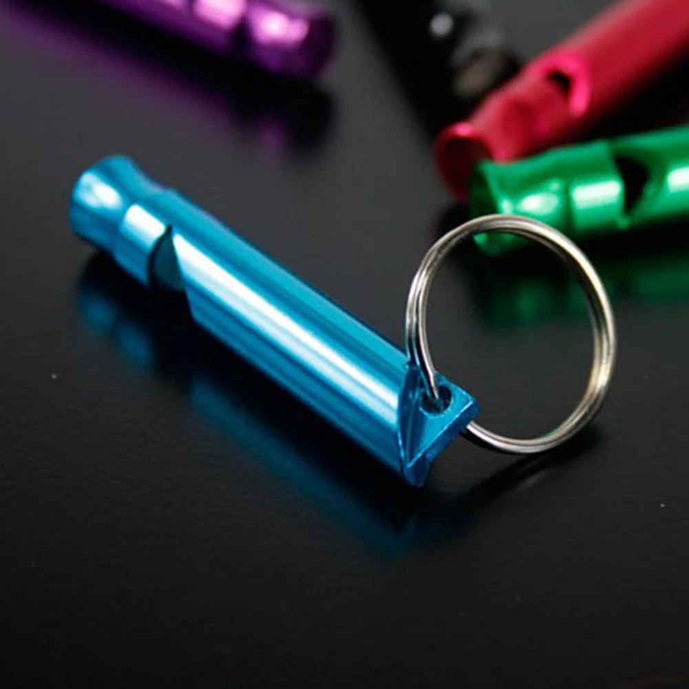 

4 Pcs Aluminum Alloy High Decibel Outdoor Portable Tool Survival Whistle Emergency Sent Signal Camping Anti Lost Random Color
