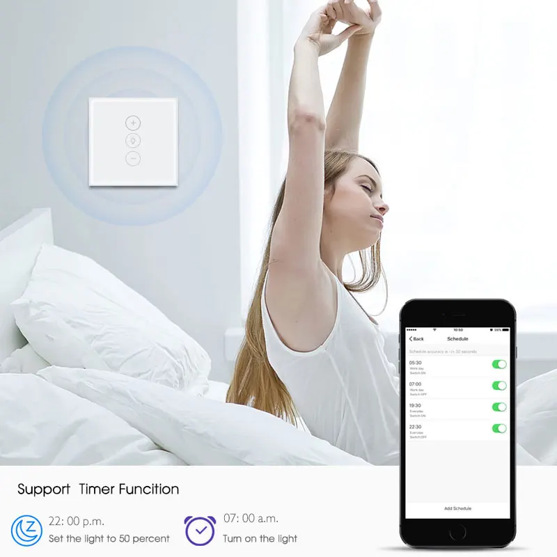 Wifi настенный сенсорный светильник Smart Dimmer Switch 400 Вт 1 банда стандарт