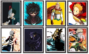 

My Hero Academia Katsuki Dabi All Might Mirio Deku Anime Character Canvas Wall Art Poster 8 x 10 Inches,Set of 8,No Frame