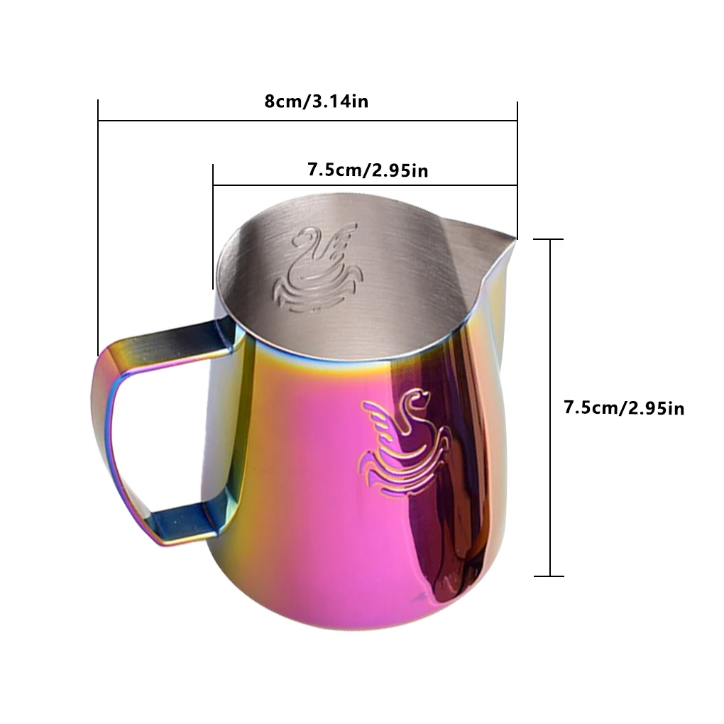 Stainless Steel Coffee Frothing Pitcher Pink Thicken 400ML/600ML Milk Jug Cream Frother Pitcher Latte Art Cup Bar Accessory