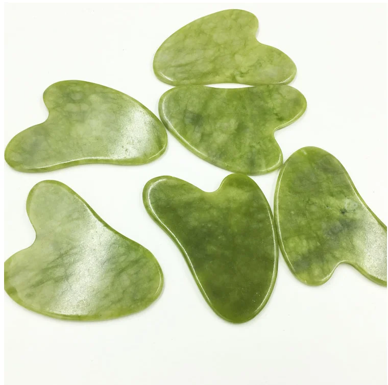 Rodillo masajeador Facial Guasha Junta doble cabezas de piedra de Jade Estiramiento Facial la piel del cuerpo de relajación de belleza para delgazar cuello delgado ascensor