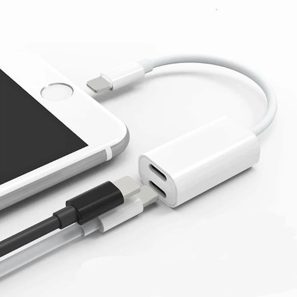Двойная зарядка для Lightning адаптер аудио для iPhone X 7 8 plus для IOS 11 12 сплиттер наушники 2 в 1 Aux кабель конвертер