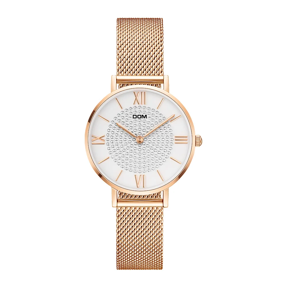 

Watch Women DOM Top Brand Luxury Quartz watch Casual quartz-watch leather Mesh strap ultra thin clock Relog G-36G