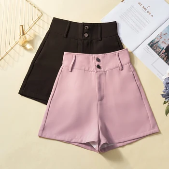 

COIGARSAM 4XL Plus Size New Summer Women Shorts Pink Black 1862