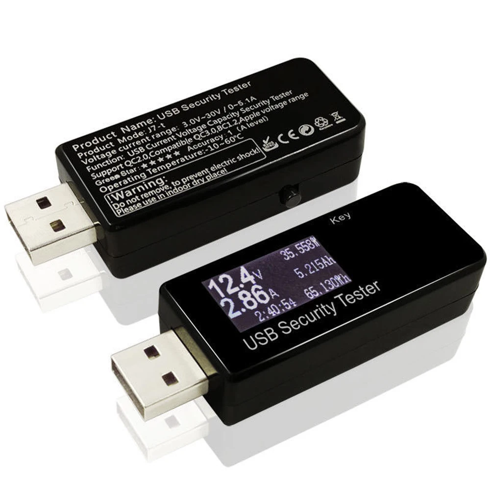 USB цифровой тестовый er монитор напряжения тока DC 5.1A 30V Ампер Измеритель Напряжения тестовая скорость зарядных устройств кабели емкость блоков питания