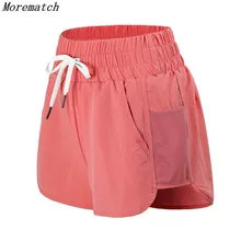 Morematch спортивные шорты для женщин, одежда для фитнеса, летние, сетчатые, спортивные шорты для йоги, эластичные шорты