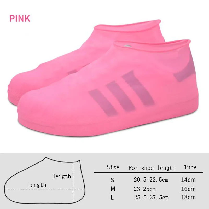 Уличные водонепроницаемые бахилы непромокаемые водонепроницаемые утолщенные нескользящие покрытие для ног прочные уличные непромокаемые походные ботинки - Цвет: Pink