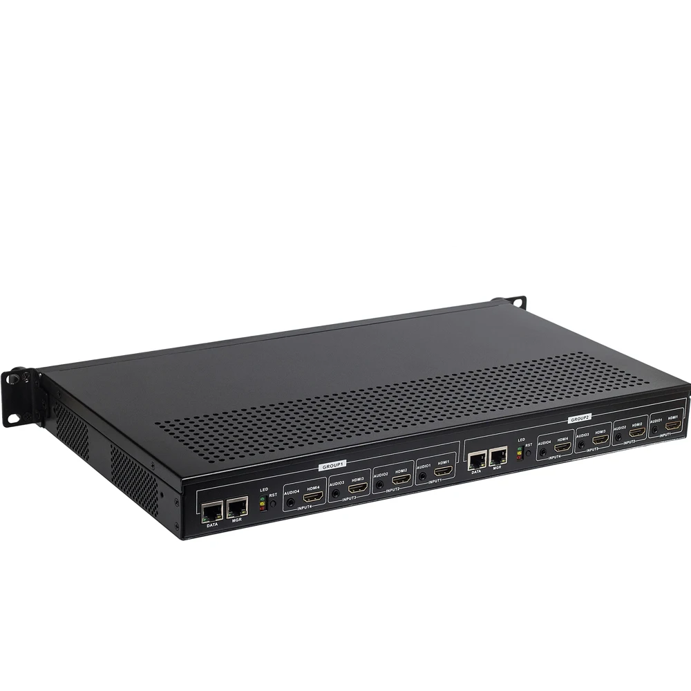 Экономичный 1U стойка 8 каналов H.264 HDMI кодировщик HDMI к HTTP RTSP RTMP HLS UDP конвертер H.264 IP видео кодировщик