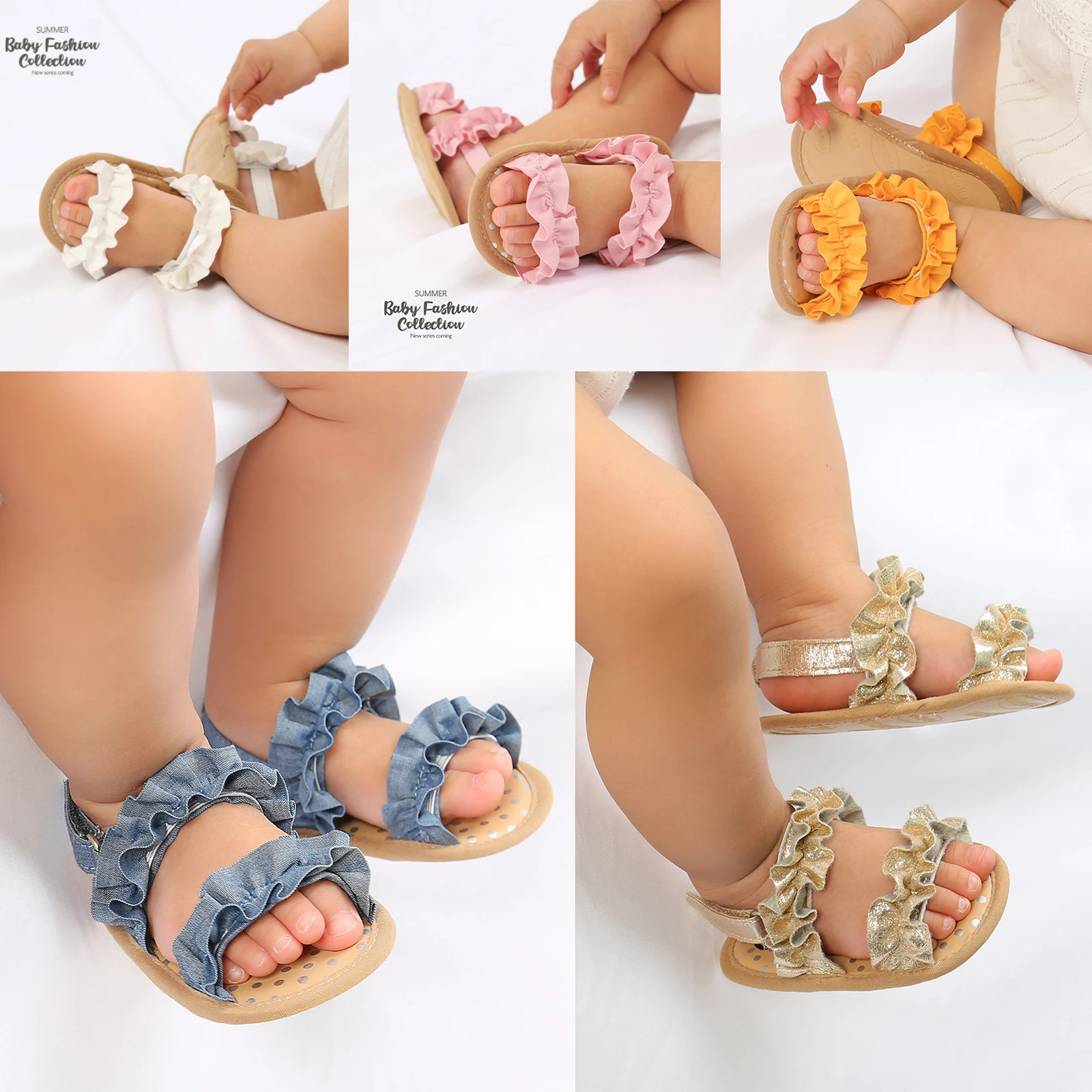Fashion Newborn Infant Baby Girls Sandals Cute Summer Soft Sole Flat Princess Shoes Infant Non-Slip First Walkers Kids Shoes Kids Sandals Baby Sandals Sandals And Clogs