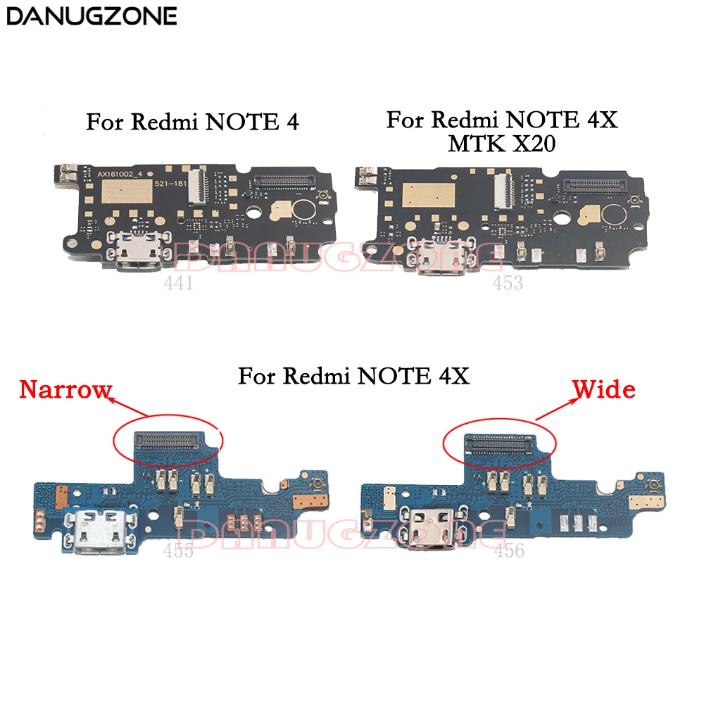 Док станция с USB разъемом для зарядки и штекером плата гибкий кабель Xiaomi Redmi NOTE 4 / 4X