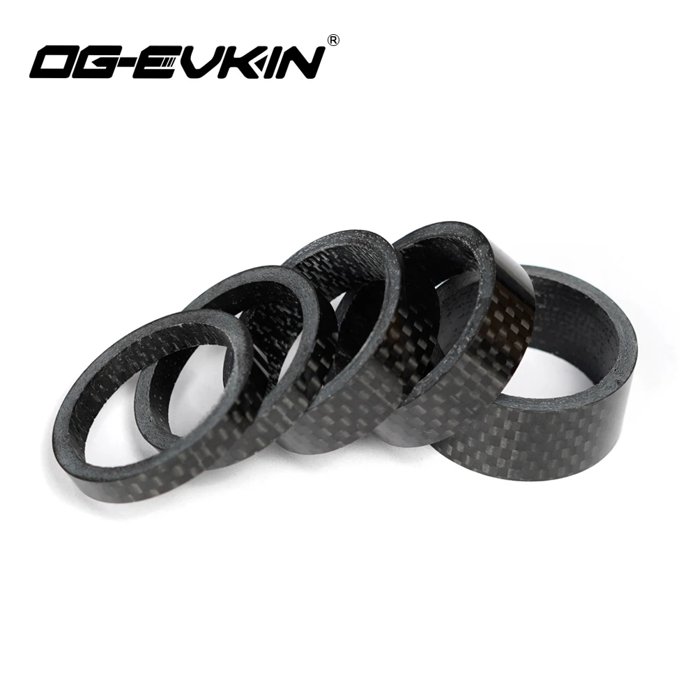OG-EVKIN CS-001 Bicycle Spacer Set 1/8" 28.6MM 3K Glossy/UD Matte Headset Spacer MTB Road Bike Full Black