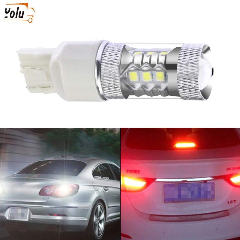 

YOLU Car LED Brake Light T20 7440/7443 80W LED Auto Car Light Reversing Steering DayRunning Lights Fit for All Cars