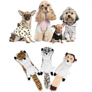 

3Pcs No Stuffing Squeaky Plush Dog Sound Chewing Toy for Small Medium Large Dog