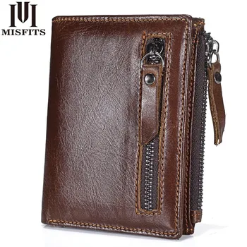 

2019 New Genuine Leather Mens Wallet Man zipper Short Coin Purse Brand Male Cowhide Credit&id Wallet Multifunction Small Wallets