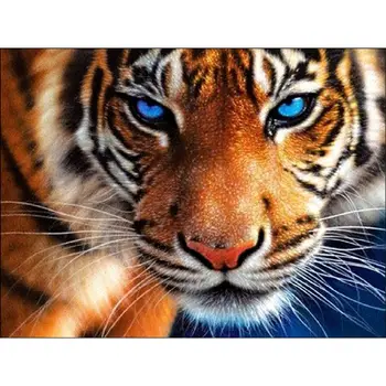 

Diamond Embroidery Full Round Blue Eye Tiger 5D Diy Diamond Mosaic Kit Diamond Painting Cross Stitch Rhinestone Diamond Art