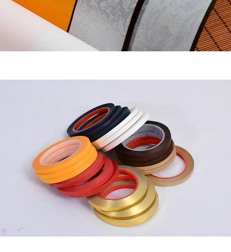 50M Bunte Säumen Papier Band mit Gum Klebstoff Xuan Papier Band für Chinesische Malerei Kalligraphie Montage DIY Handwerk – Detail 9