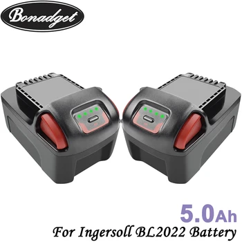 

Bonadget 2Pack Chargeable 20V 5000mAh BL2022 Li-Ion Battery For Ingersoll BL2022 Replacement Power Tools Battery
