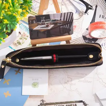 

Handmade Vintage Genuine Leather Organizer Wallet Make Brush Pouch Cosmestic Up Zipper Bag Purse Pen Holder Cases Pencil L4B4