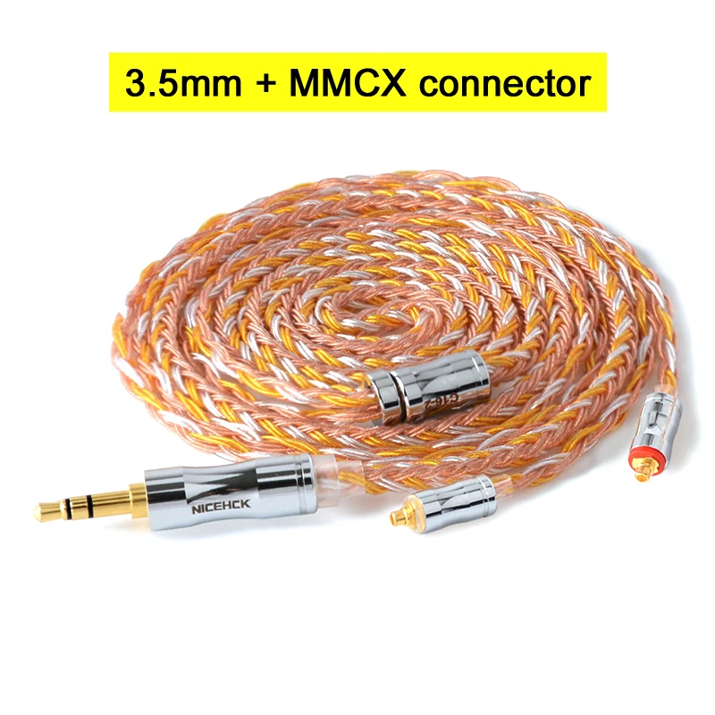 NICEHCK C16-2 16 Core Медь серебро смешанные кабель 3,5/2,5/4,4 мм разъем MMCX/2Pin/QDC/NX7 булавки для ZSX C12 TFZ V90 NICEHCK NX7 Pro/F3