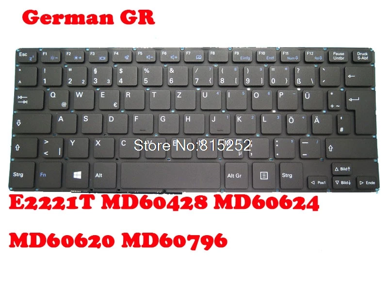 

Laptop Keyboard For MEDION AKOYA E2221T MD60428 MD60624 MD60620 MD60796 MD60428 MD60940 MD60490 MD6068 MD60692 German GR Black