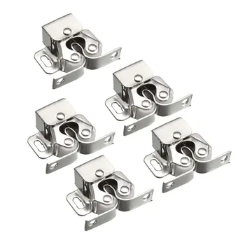 

uxcell 1-2-5-10-20Pcs Retro Cabinet Door Double Roller Catches Ball Latches with Prong Copper Silver Tone Silver Tone 5pcs