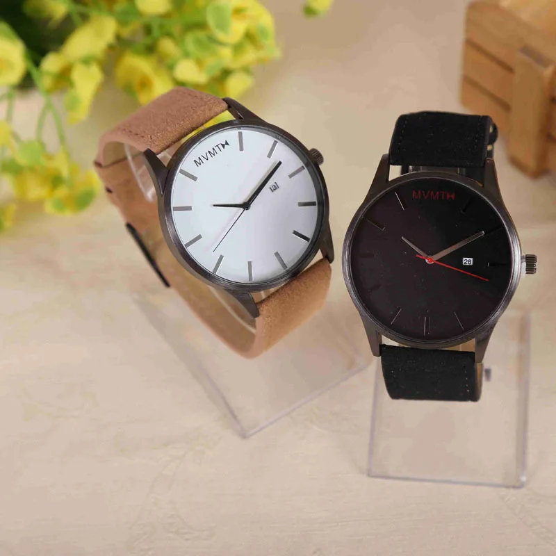 

Hot Selling Large Dial Simple MEN'S Watch Korean-style High-End Fashion Business Quartz Watch Dull Polish Leather Belt