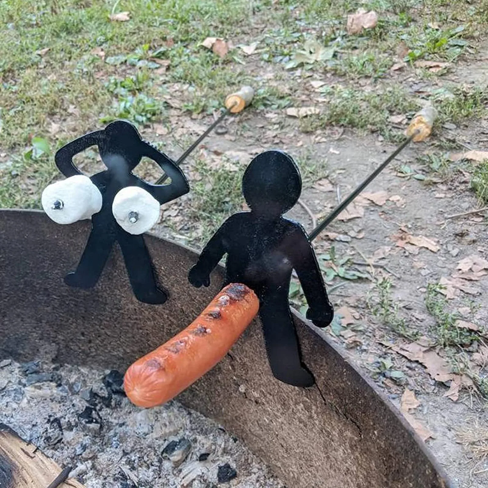 Stainless Steel Hot Dog Marshmallow Roaster Camp Fire Skewer Stick Adults Shaped Roasting Tool