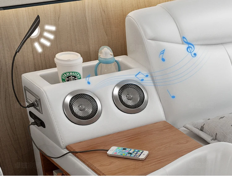 Leather bed with crib-2