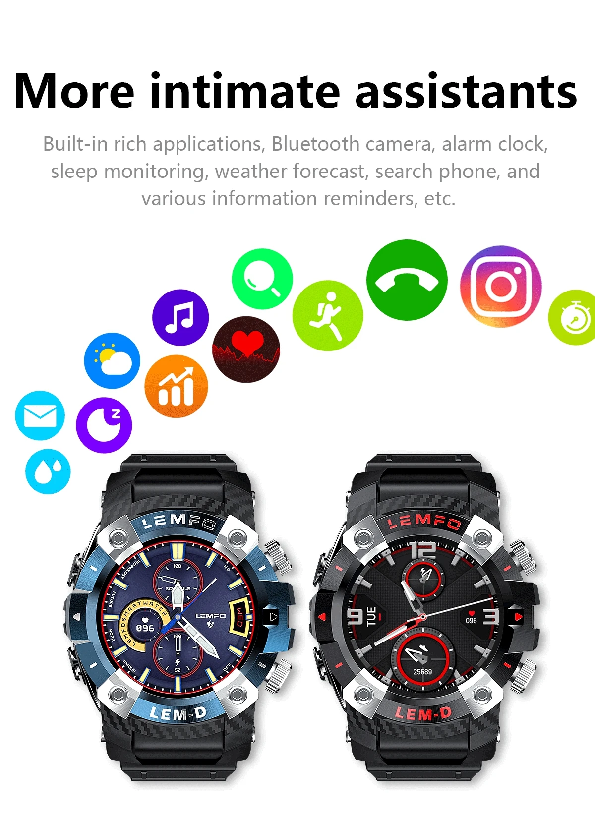 H636f3c11d2d54bb0894581e27f6e8304O - LEMFO LEMD Smart Watch Wireless Bluetooth 5.0 Earphone 2 In 1 360*360 HD Screen Sport Smartwatch Men For Android IOS Phone