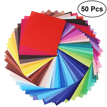 50 Sheets Vivid Colors Folding Paper Single Sided Origami Paper Square Sheet For Arts And Crafts Projects Color Origami For Kids tanie i dobre opinie NUOLUX Card Stock Folding Papers