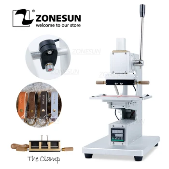 

ZONESUN Manual Digital PVC Card Book Leather Paper Wood Custom Logo Embossing Hot Foil Stamping Machine Heat Press Machine