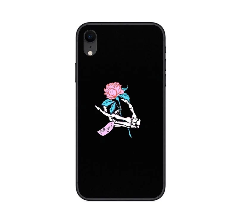 Чехол с розами Forever and a day для iPhone X XS MAX XR черный эстетический чехол со скелетом SE 5 6