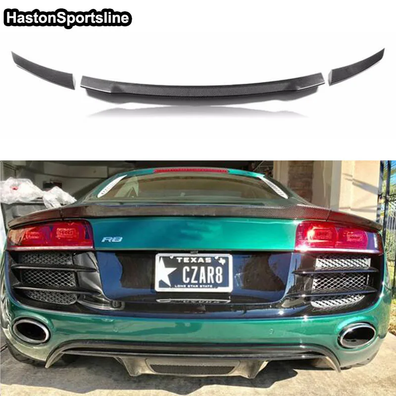 R8 GT V8 V10 3 шт. из углеродного волокна автомобильная лампа для Audi 2007 2016|Спойлеры и