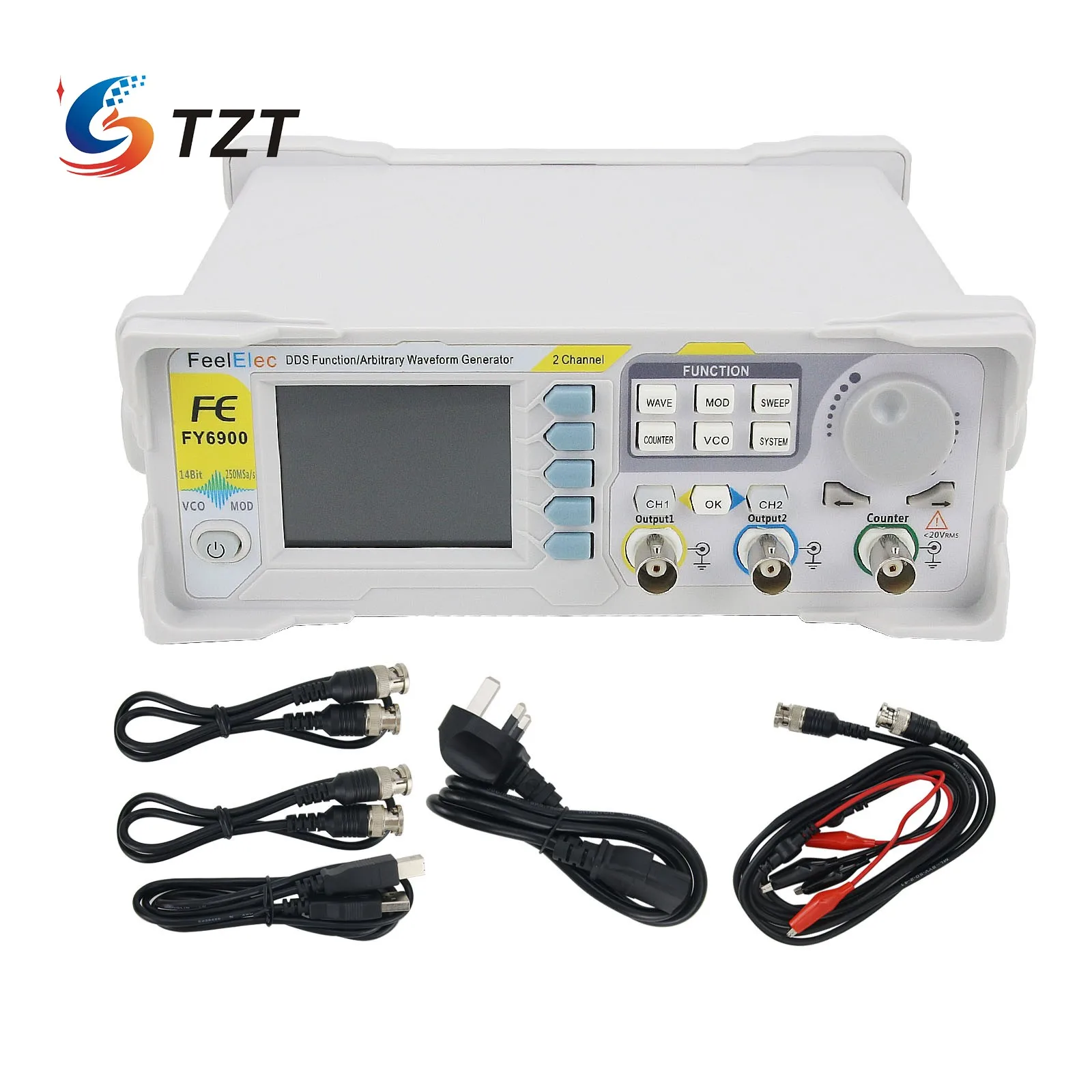 

TZT FY6900-80M 80MHz 100MHz Function Arbitrary Waveform Signal Generator DDS Dual Channel Frequency Counter