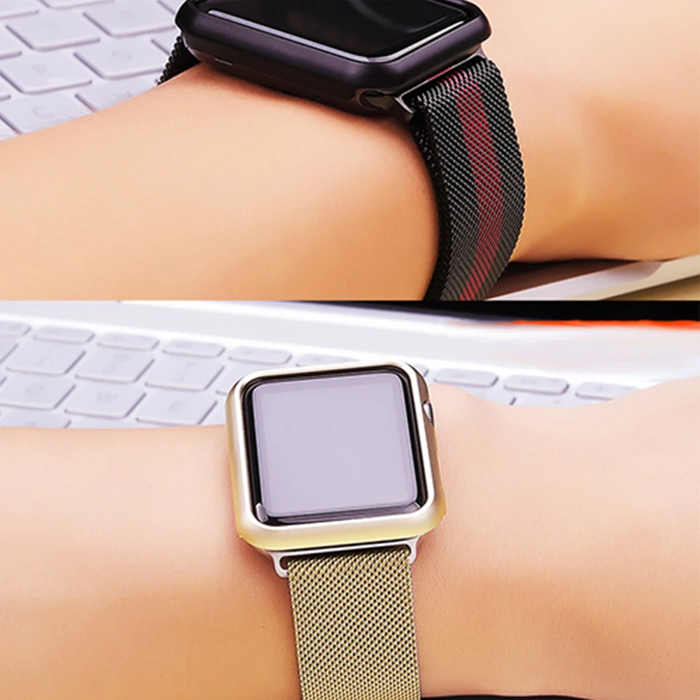Роскошный металлический чехол для apple watch 5 4 44 мм/40 мм/42 мм, 38 мм, для iWatch, версия серии 4/3/2/1 Алюминий рамка часы защитный чехол в виде ракушки