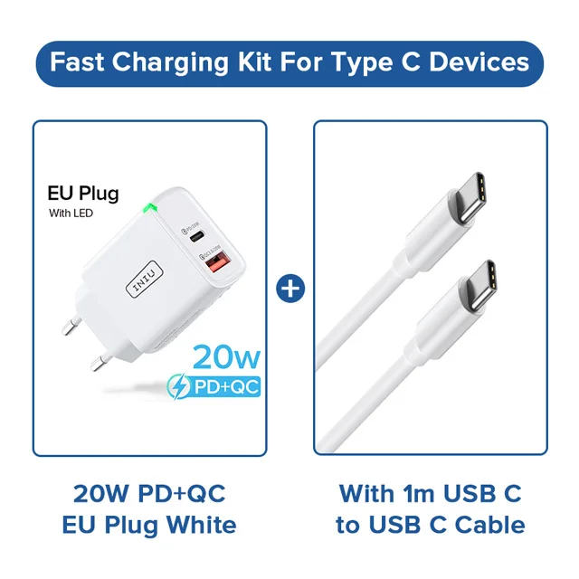 INIU LED USB Type C Charger 20W PD 3.0 QC4.0 Fast Charging Phone Charger For iPhone 13 12 11 Pro Max Samsung S21 Huawei Xiaomi 65w charger Chargers