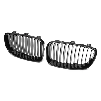 

Hot 2Pcs Front Bumper Kidney Grill For BMW E81 E82 E87 E88 118i 125i 1 Series 2007 - 2013 Gloss Matt Black 1 Slat Line Car Styli