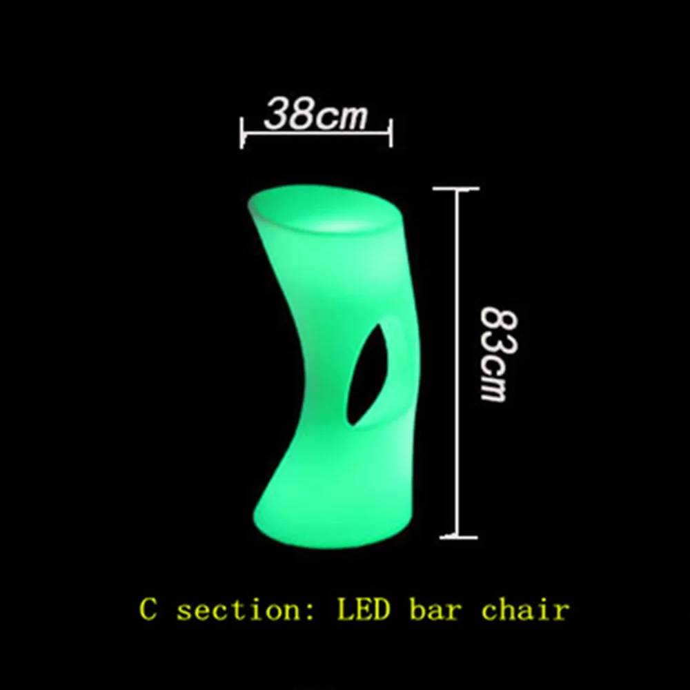 D60* H110cm перезаряжаемый светодиодный коктейльный столик с подсветкой, пластиковый журнальный столик для использования в помещении или на улице - Цвет: 50x48x80cm
