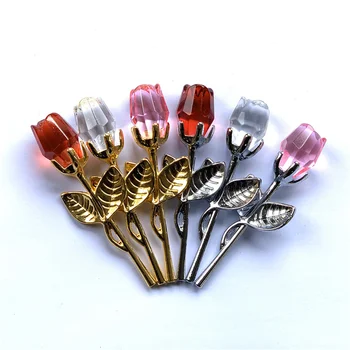 

1PCS Wedding Gift Valentines Day Gift Crystal Glass Rose Artificial Flower Valentine Gift for Girlfriend Wedding Gifts for Guest