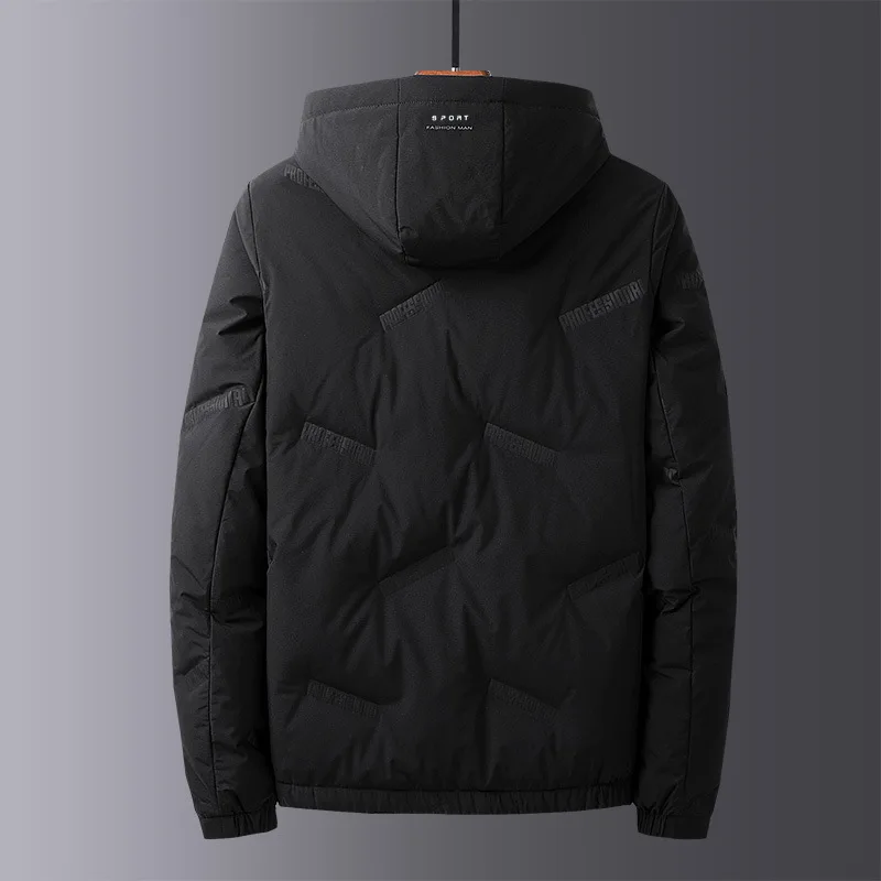 New Style MEN'S down Jacket Korean-style Youth Trend Thick down Jacket Coat Casual Black And White with Pattern Cotton-padd